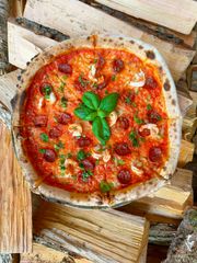 PIZZA CHORIZO E GAMBERI