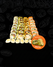 Zestaw "Sora"(40 szt)+Burger z łososiem i krewetką Zestaw "Sora"(40 szt)+Burger z łososiem i krewetką