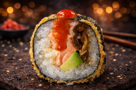 Tempura z łososiem 6 szt-203g Tempura z łososiem 6 szt-203g