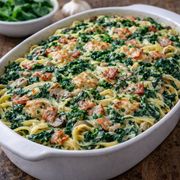 Szpinakowa zapiekanka makaronowa