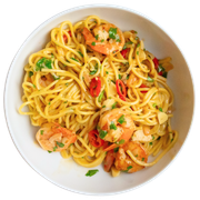 Spaghetti con Gamberi