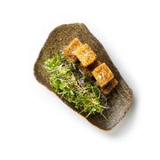 Z mikro ziół i smażonego marynowanego Tofu Z mikro ziół i smażonego marynowanego Tofu