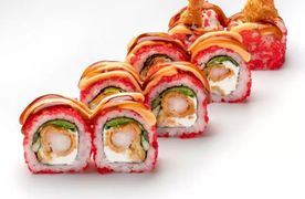 Philadelphia z krewetką i masago 8szt Philadelphia z krewetką i masago 8szt